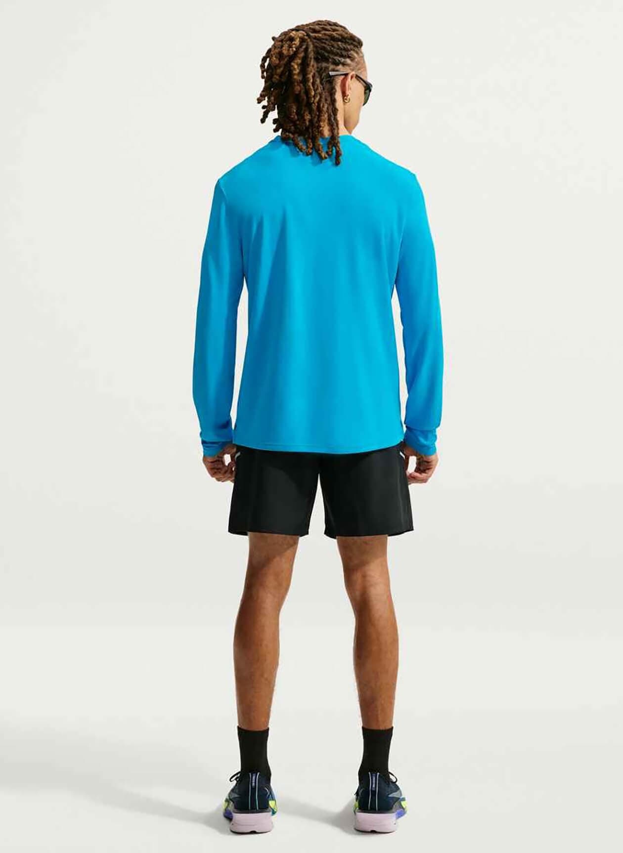 Nike Men's Miler Dri-FIT Long-Sleeve T-Shirt - Blue 3XL