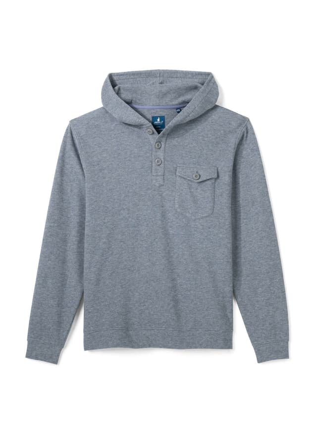 Johnnie-O Men's Button Henley Hoodie - Blue LG