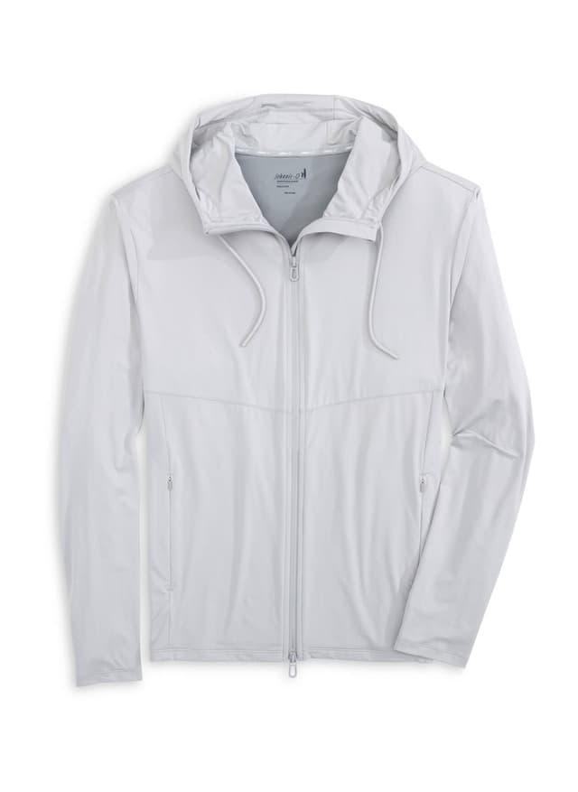 Johnnie-O Men's Marshal Full-Zip Hoodie - Light Grey 3XL