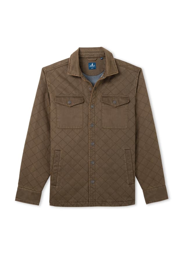 Johnnie-O Men's Quilted Chore Coat - Brown LG