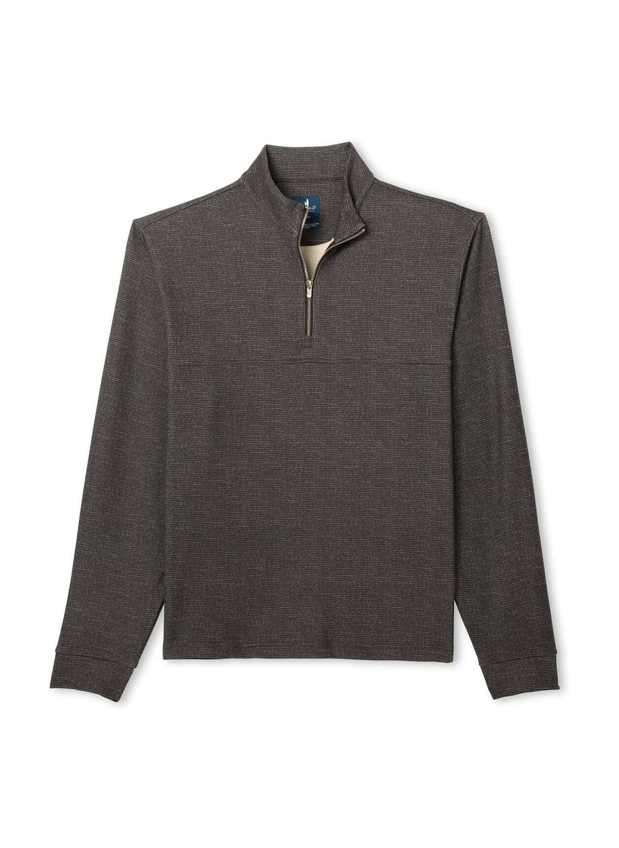 Johnnie-O Men's Mikey Printed Check Quarter-Zip - Brown LG