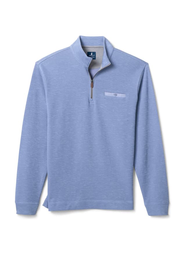 Johnnie-O Men's Flame Stitch Quarter-Zip - Cyan LG