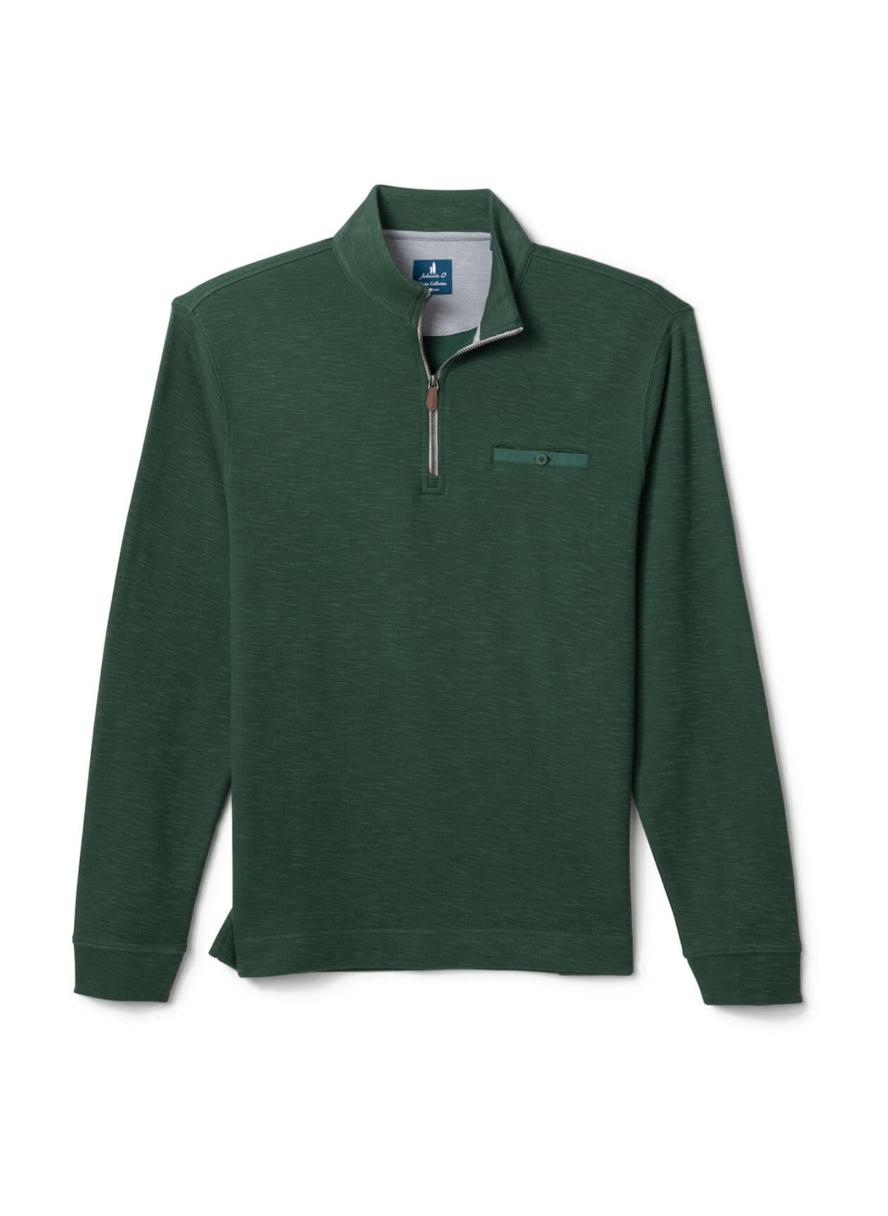 Johnnie-O Men's Flame Stitch Quarter-Zip - Green LG