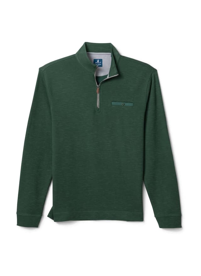 Johnnie-O Men's Flame Stitch Quarter-Zip - Green LG