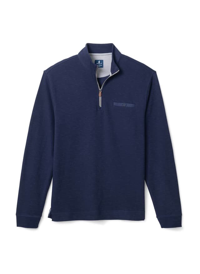 Johnnie-O Men's Flame Stitch Quarter-Zip - Navy LG