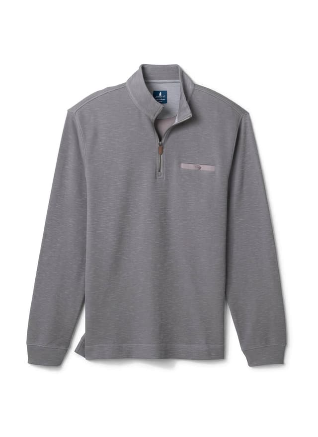Johnnie-O Men's Flame Stitch Quarter-Zip - Dark Grey LG