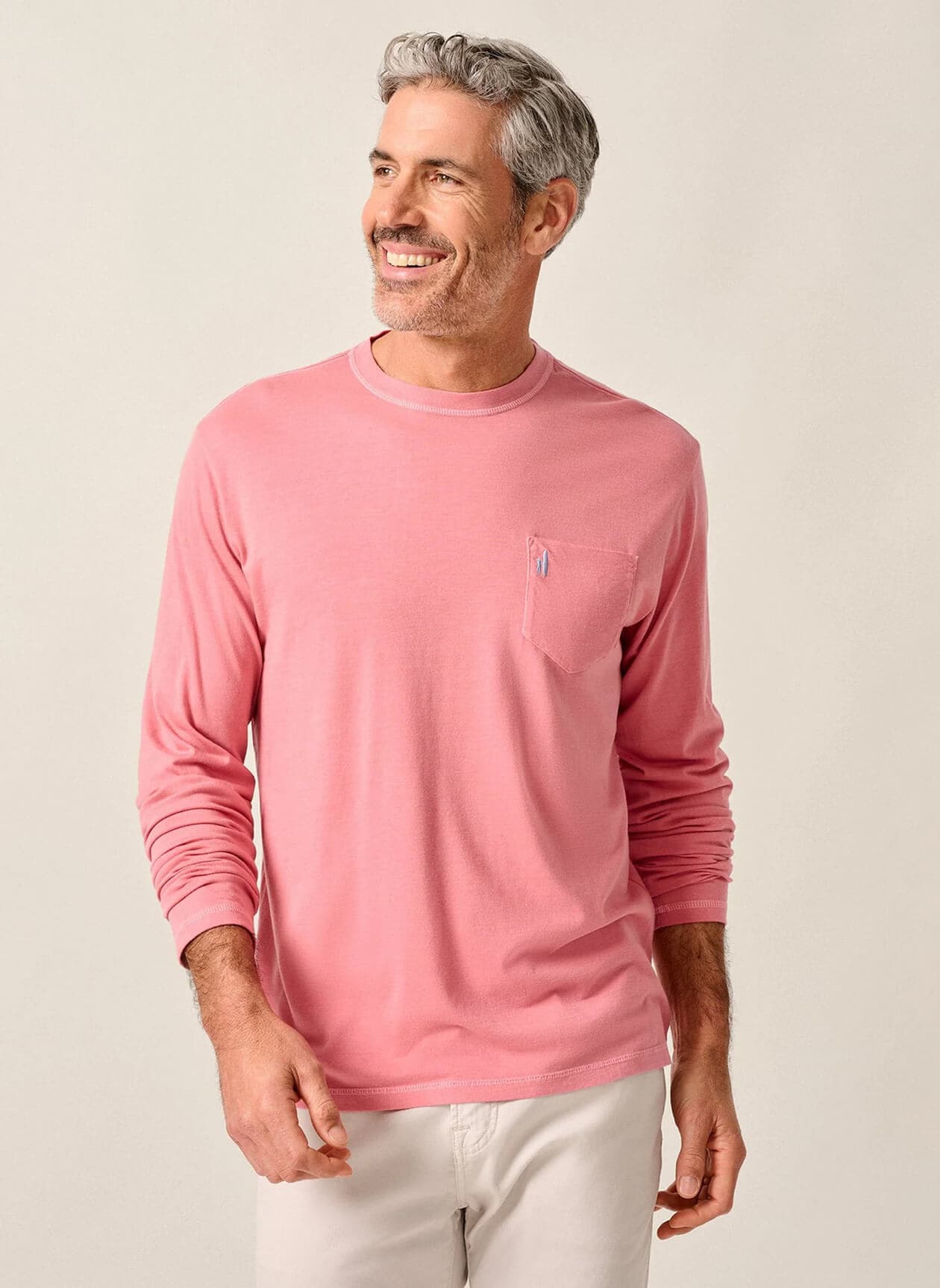 Johnnie-O Men's Brennan 2.0 Long-Sleeve T-Shirt - Pink LG