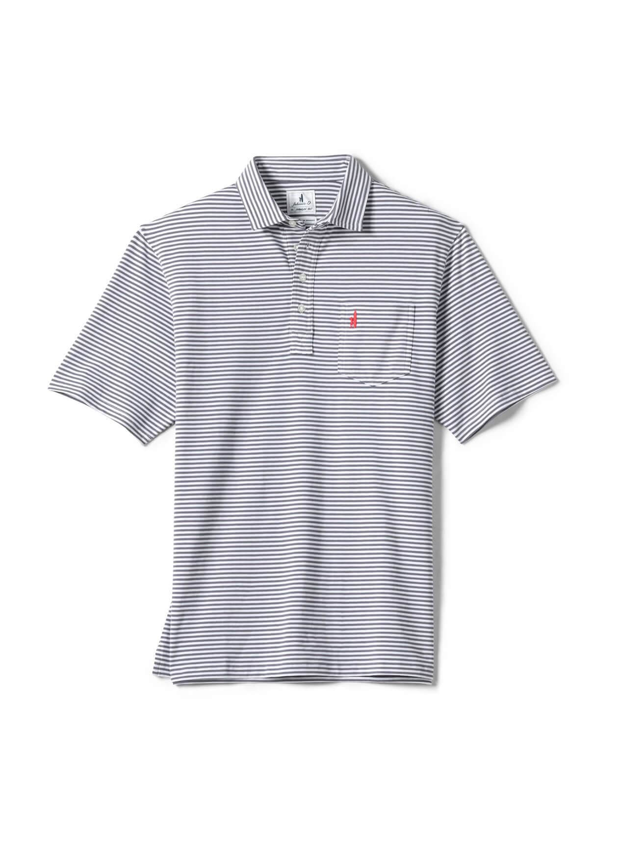 Johnnie-O Men's Jacks Stripe Polo - Dark Grey LG