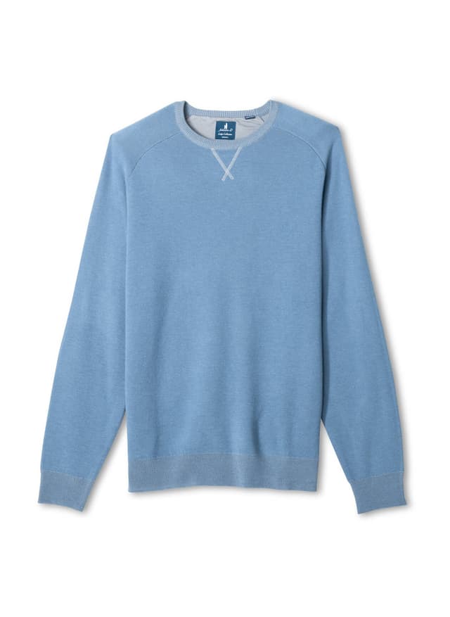 Johnnie-O Men's Plaited Crew - Blue LG