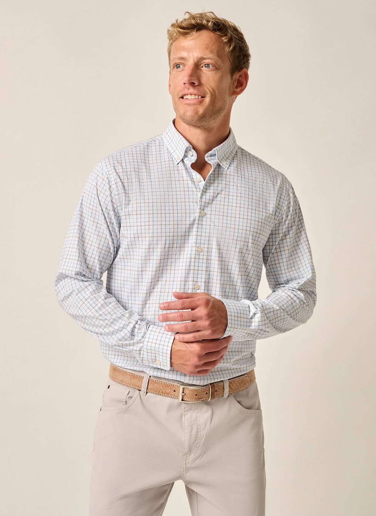 Johnnie-O Men's Paddock Shirt - Cyan LG