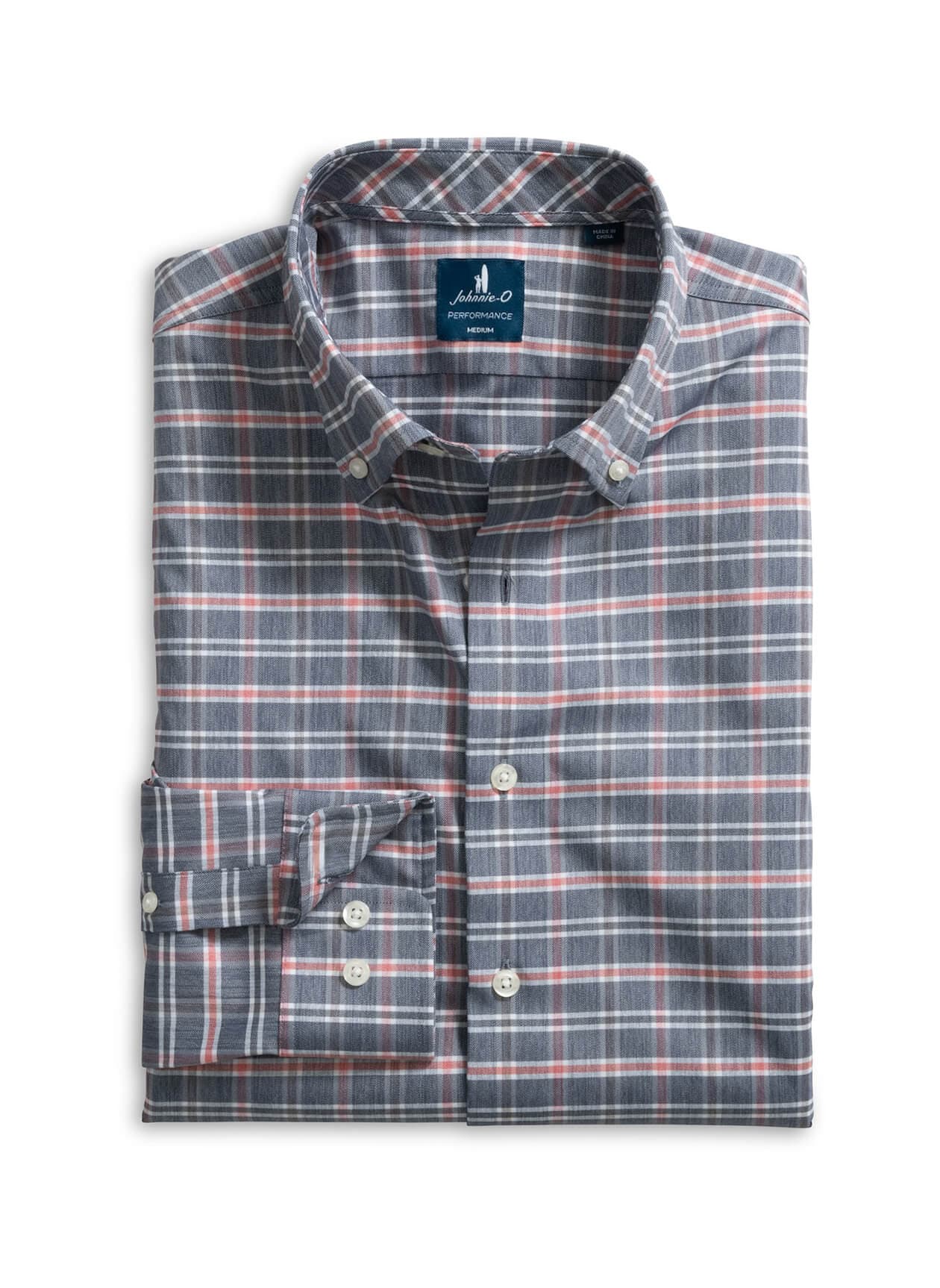 Johnnie-O Men's Basswood Plaid - Navy LG