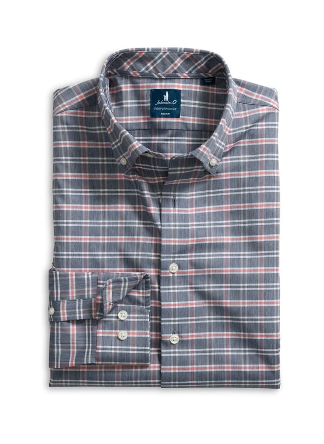Johnnie-O Men's Basswood Plaid - Navy LG