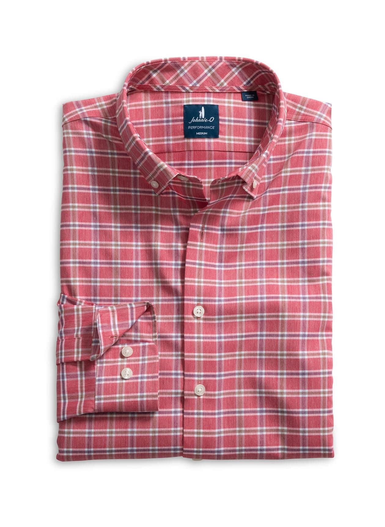 Johnnie-O Men's Basswood Plaid - Red LG