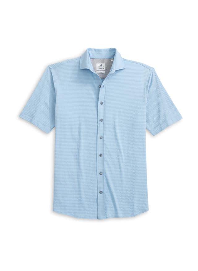 Johnnie-O Men's Surfsucker Short-Sleeve Shirt - Big Sky LG