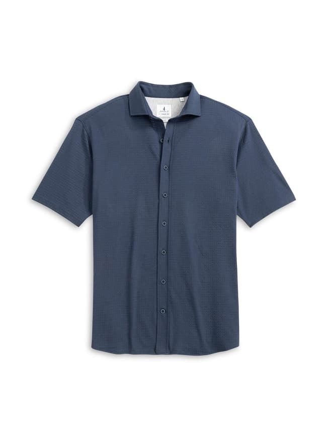 Johnnie-O Men's Surfsucker Short-Sleeve Shirt - Lake LG