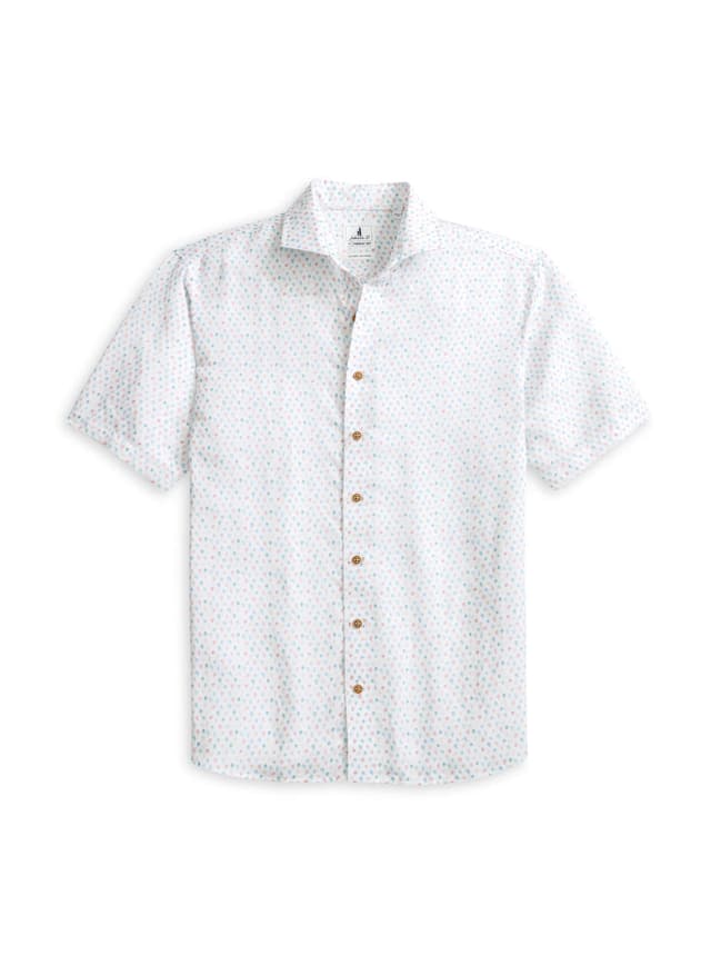 Johnnie-O Men's Cash Bar Short-Sleeve Shirt - White LG