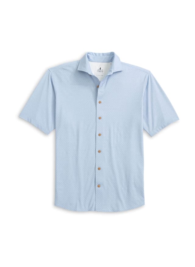Johnnie-O Men's Augustine Short-Sleeve Shirt - Blue LG