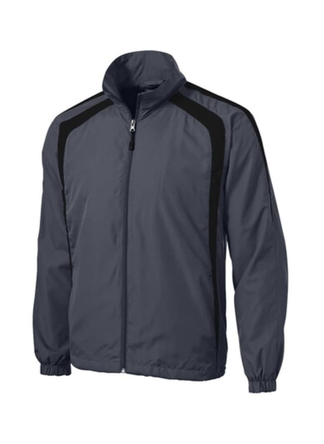 Sport-Tek Men's Colorblock Raglan Jacket - Dark Grey 3XL
