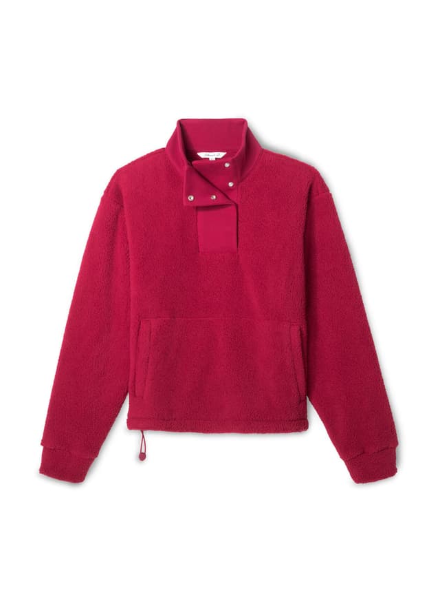 Johnnie-O Women's Olympia Snap Sweatshirt - Red LG