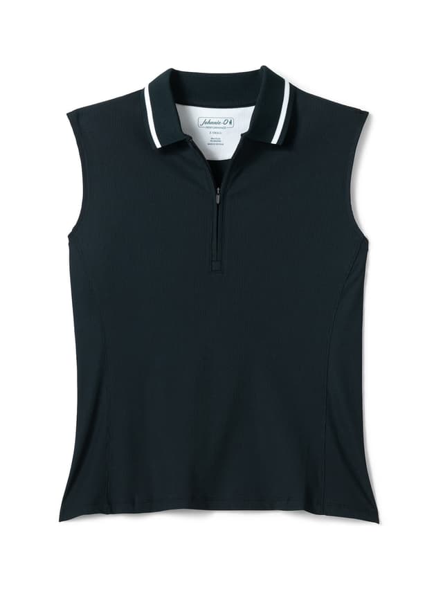 Johnnie-O Women's Hoppin Sleeveless Polo - Black LG