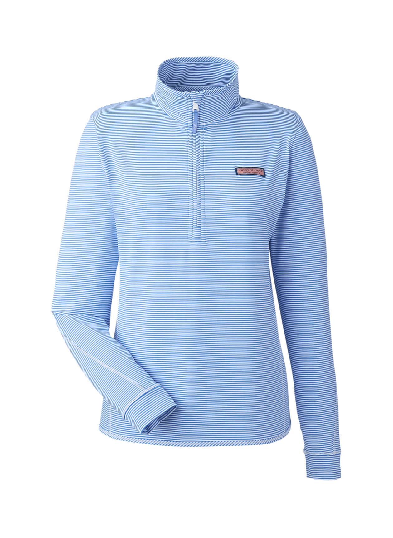 Vineyard Vines Women's Microstripe Sankaty Half-Zip - Navy LG