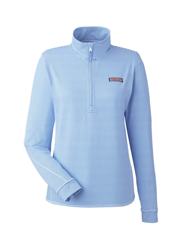 Vineyard Vines Women's Microstripe Sankaty Half-Zip - Navy LG
