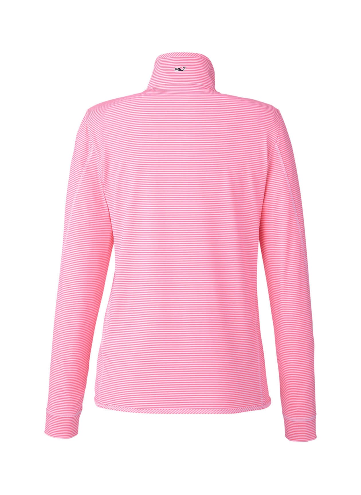 Vineyard Vines Women's Microstripe Sankaty Half-Zip - Dark Grey LG