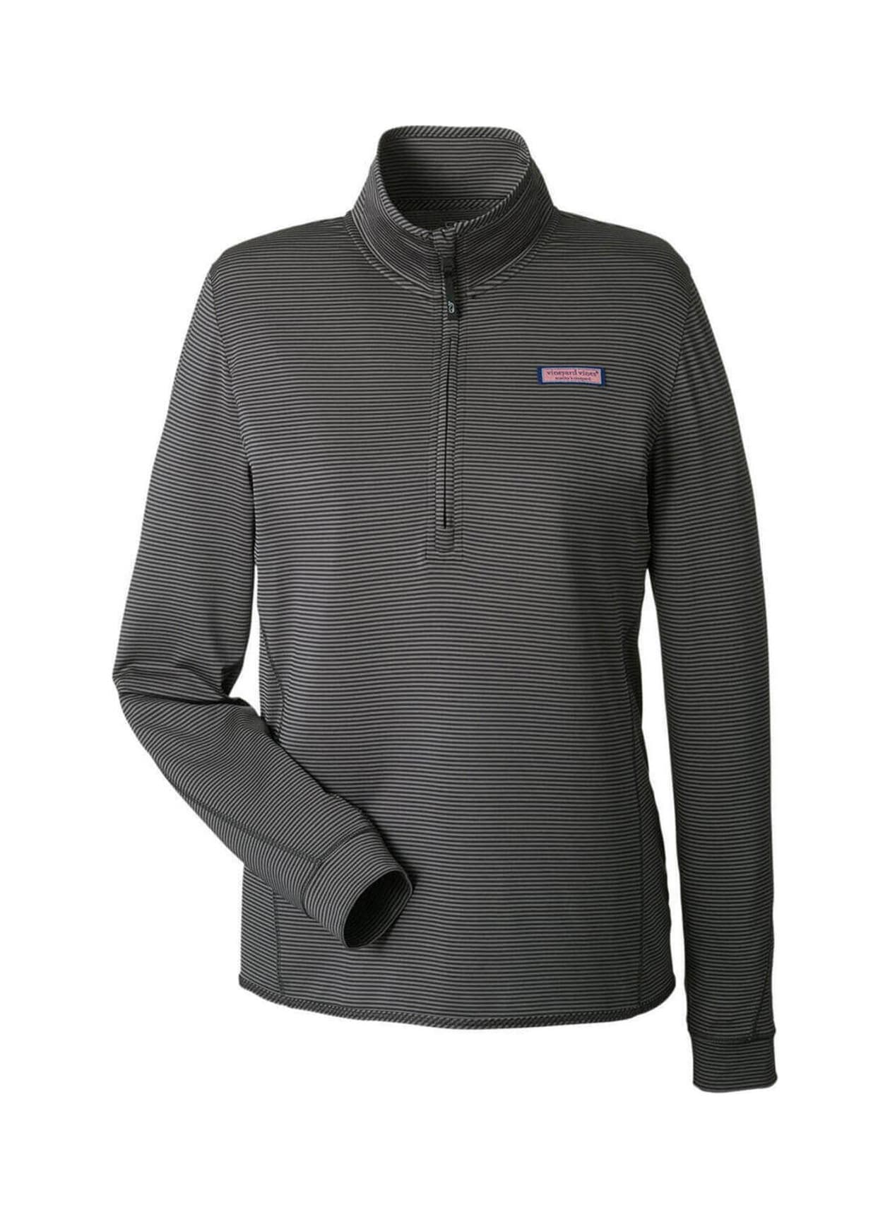Vineyard Vines Women's Microstripe Sankaty Half-Zip - Navy,Black LG
