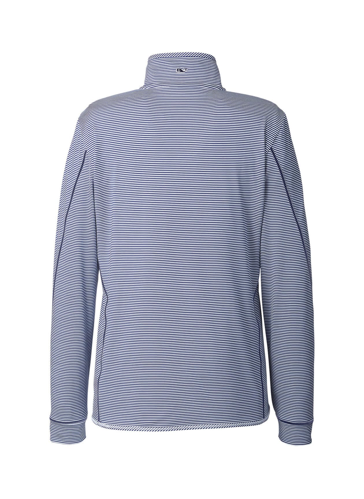 Vineyard Vines Women's Microstripe Sankaty Half-Zip - Red LG