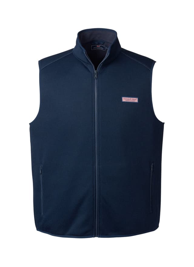 Vineyard Vines Men's Mountain Fleece Sweater Vest - Cyan LG