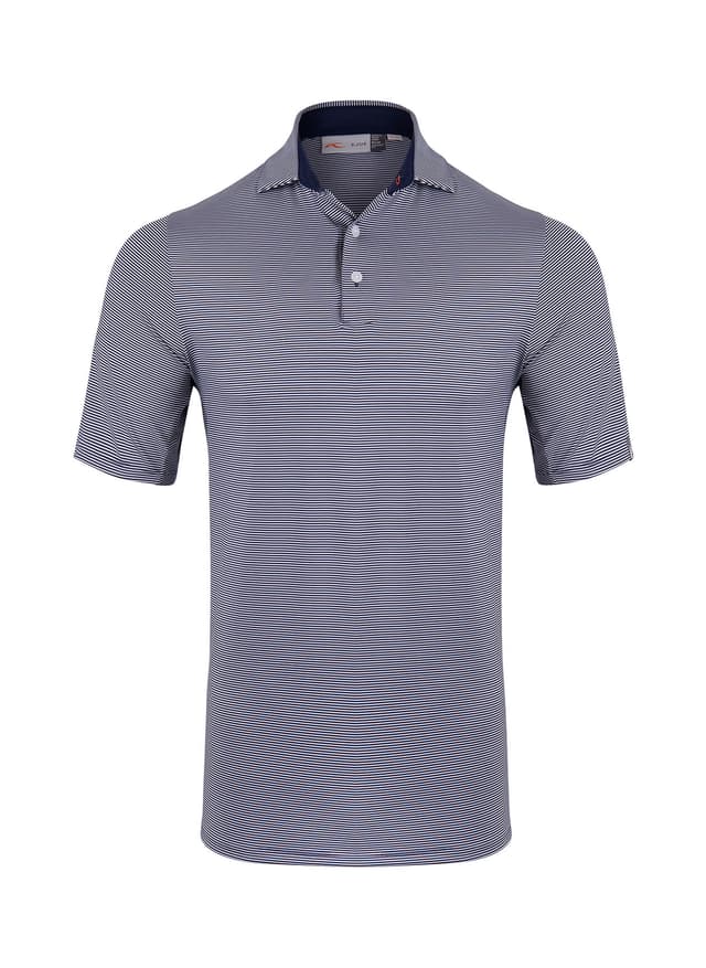 Kjus Men's Soren Stripe Polo Short Sleeve - S26 - Atlanta Blue / White (K0099807) 3XL