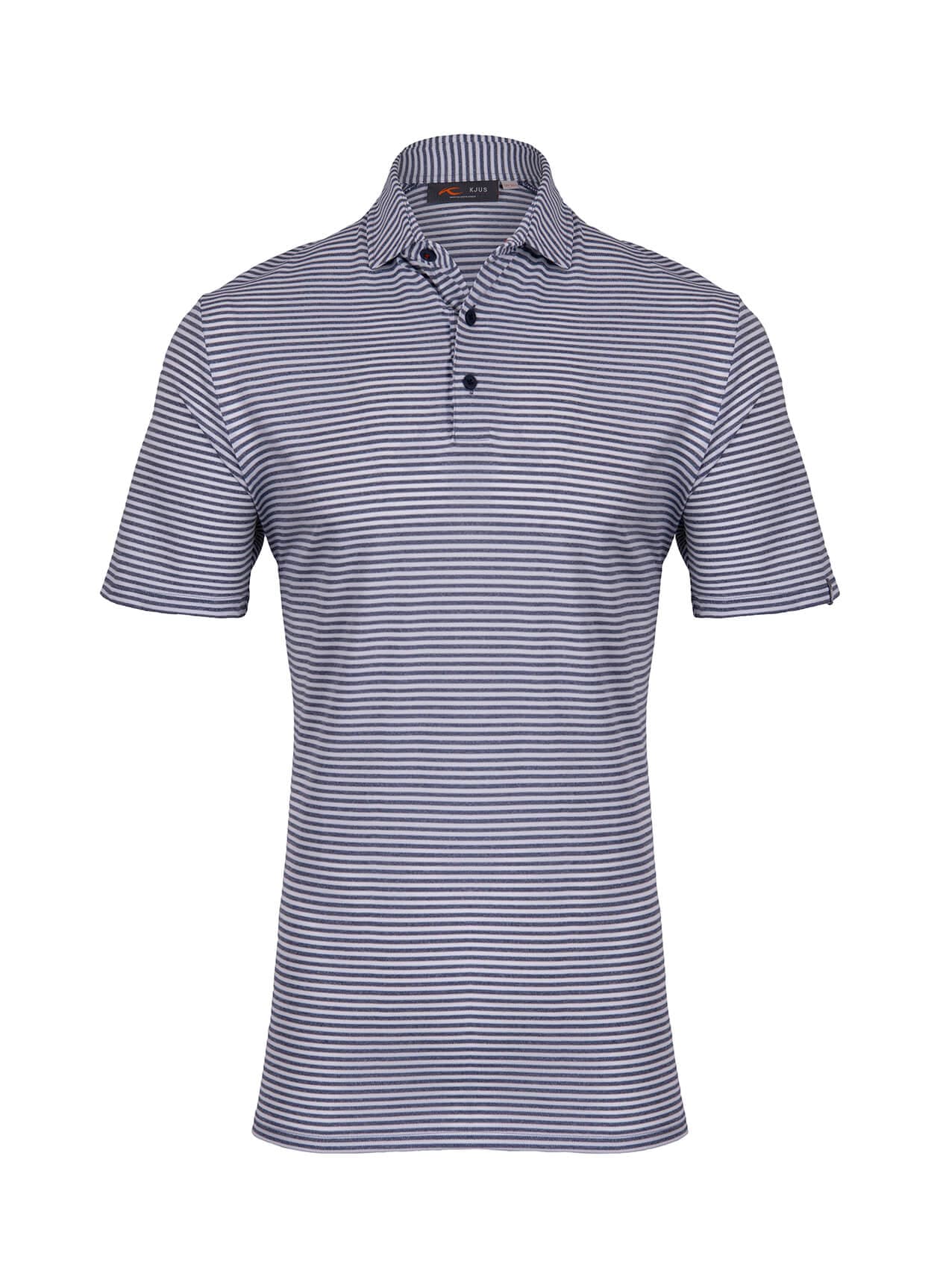Kjus Men's Lee Stripe Polo Short Sleeve - S26 - Atlanta Blue / White (K0099909) 3XL