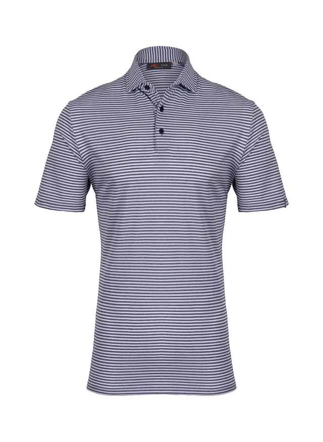 Kjus Men's Lee Stripe Polo Short Sleeve - S26 - Atlanta Blue / White (K0099909) 3XL