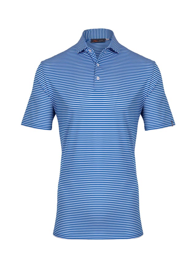 Kjus Men's Lee Stripe Polo Short Sleeve - S26 - Catamaran / White 3XL