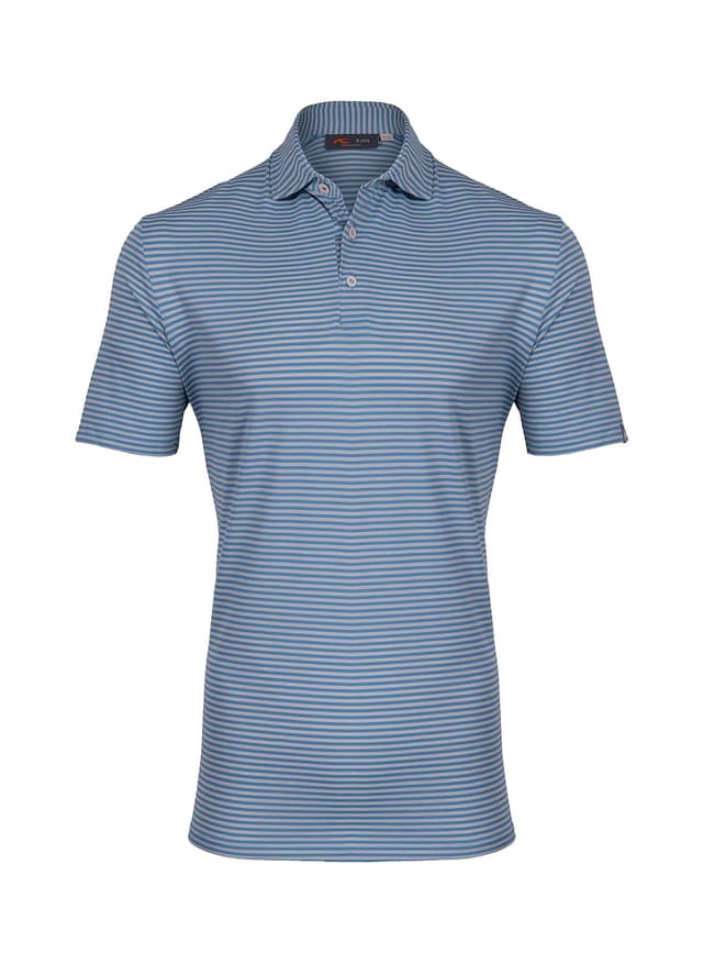 Kjus Men's Lee Stripe Polo Short Sleeve - S26 - Atlas Blue / Alloy 3XL