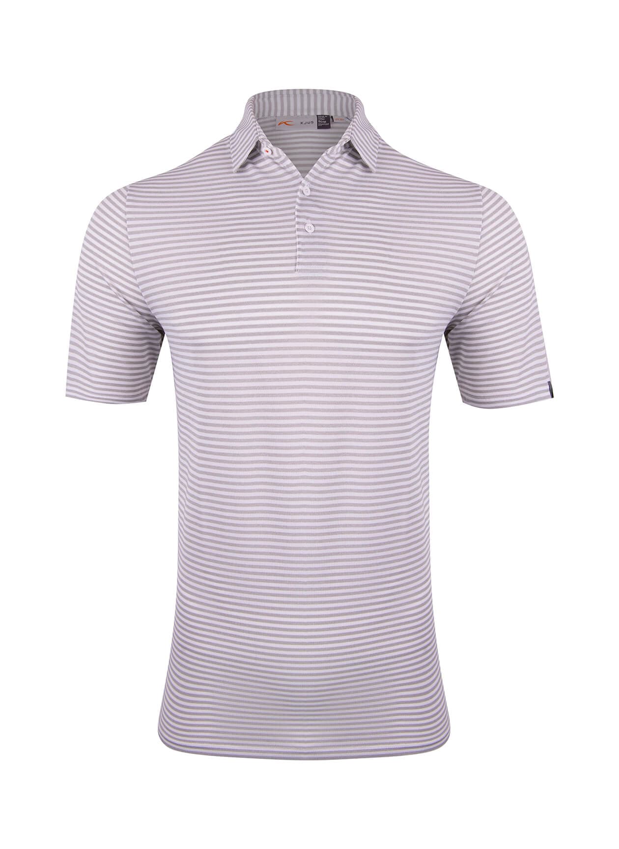 Kjus Men's Lee Stripe Polo Short Sleeve - S26 - Alloy / White (K0099914) 3XL