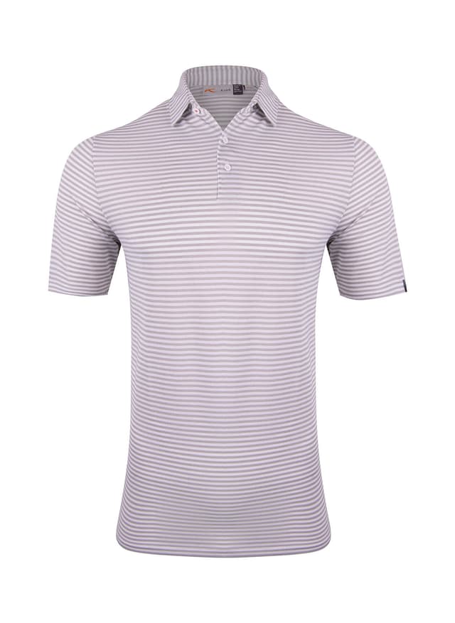 Kjus Men's Lee Stripe Polo Short Sleeve - S26 - Alloy / White (K0099914) 3XL