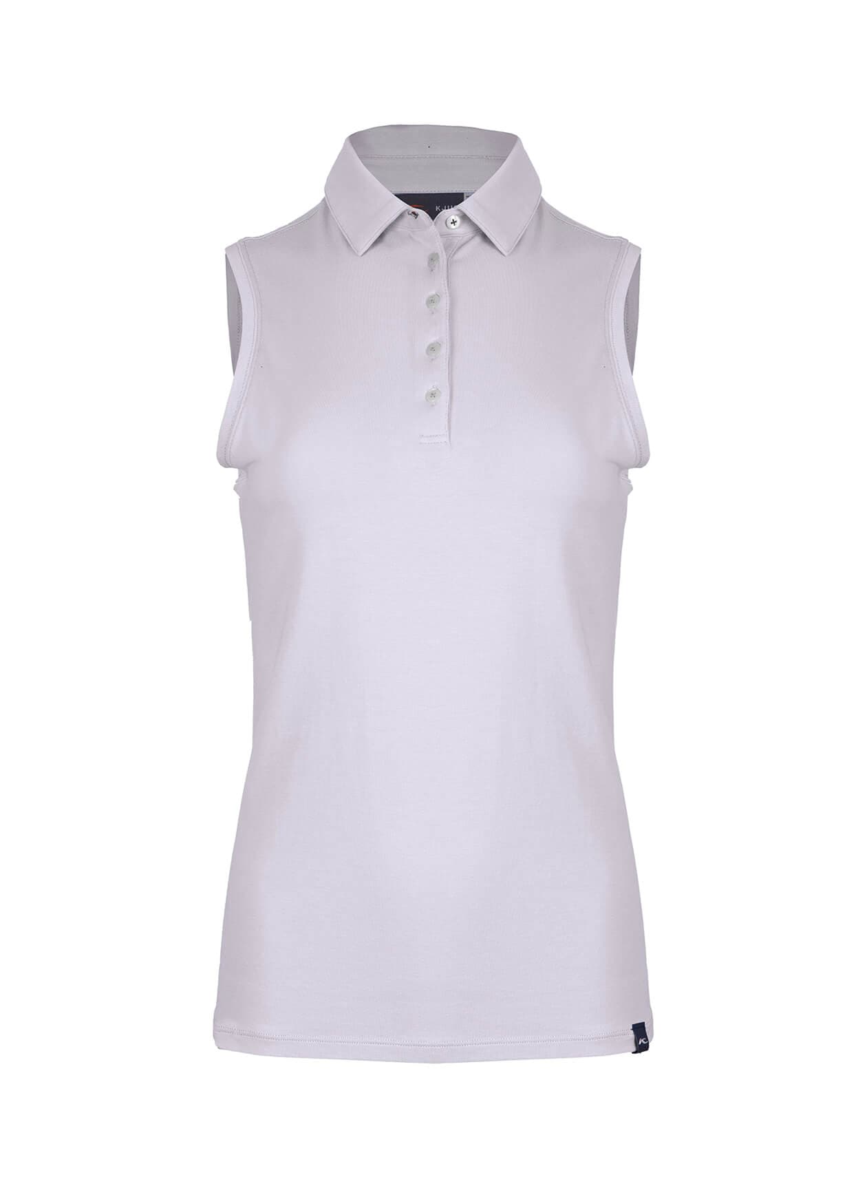 Kjus Women's Hollow Pima Polo Sleeveless - S26 - White LG