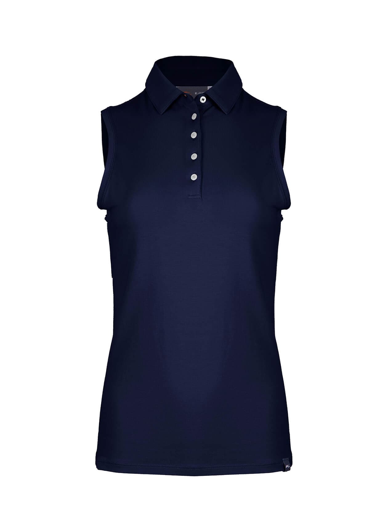 Kjus Women's Hollow Pima Polo Sleeveless - S26 - Navy LG