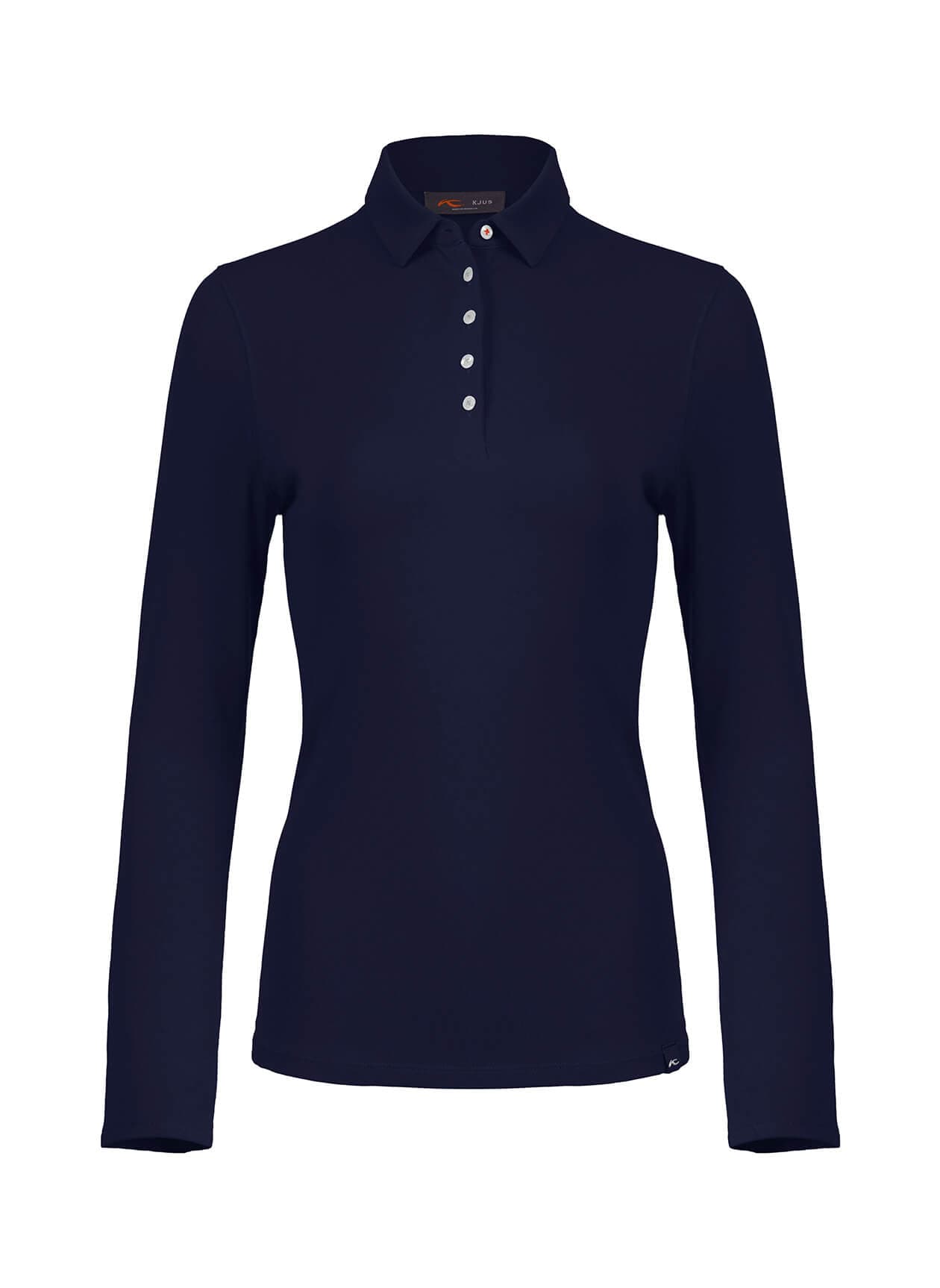 Kjus Women's Hollow Pima Polo Long Sleeve - S26 - Navy LG