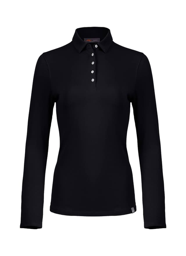 Kjus Women's Hollow Pima Polo Long Sleeve - S26 - Black LG