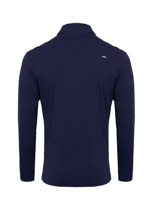 Kjus Men's Hollow Pima Long Sleeve Polo - Blue 3XL