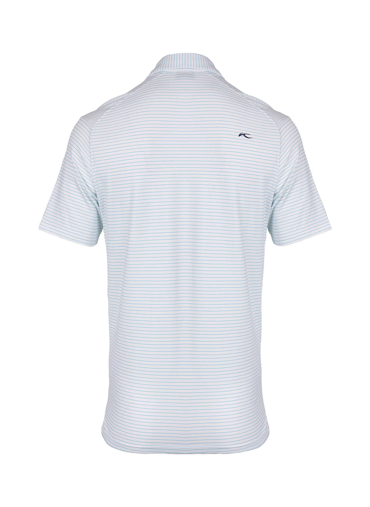 Kjus Men's Hollow Pima Stripe Polo Short Sleeve - S26 - White / Poolside 3XL