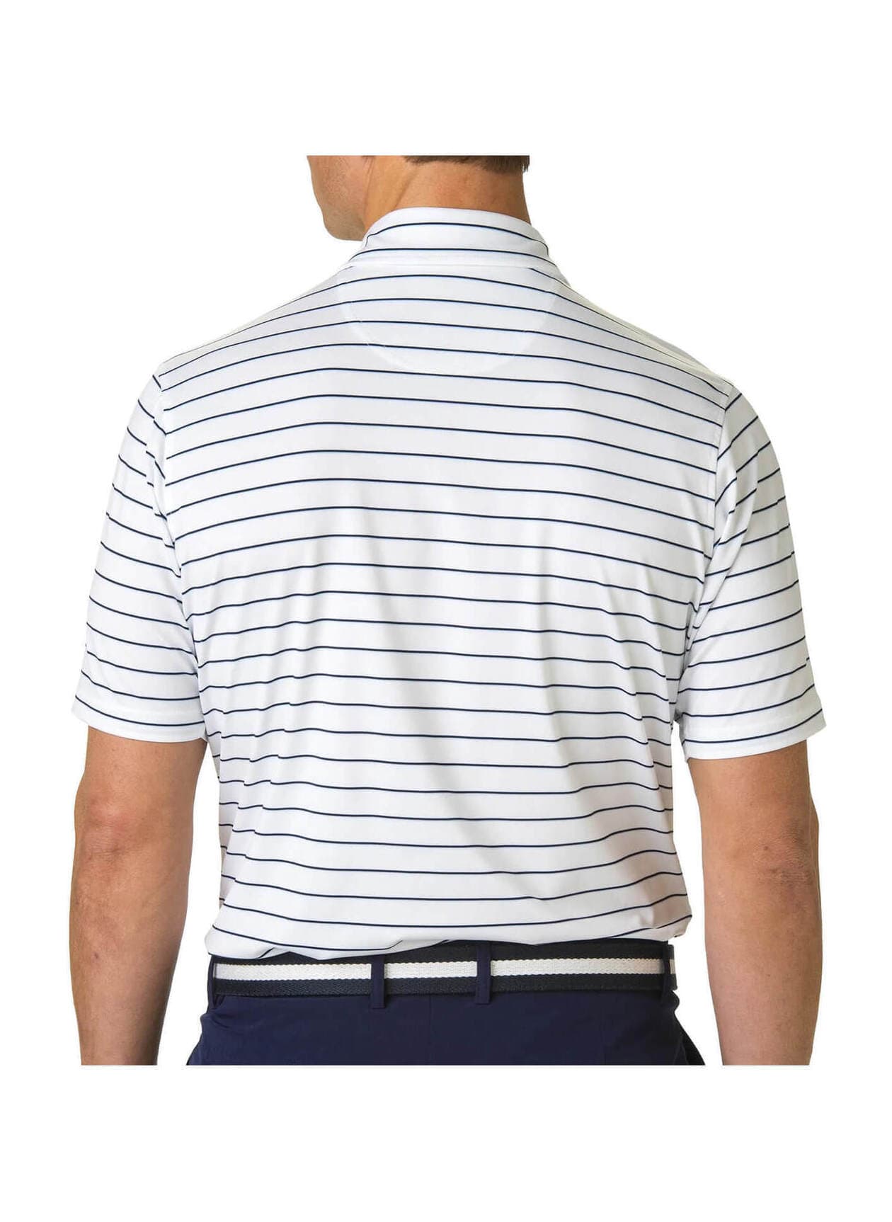 Fairway & Greene Men's Faxon Stripe Polo - White LG