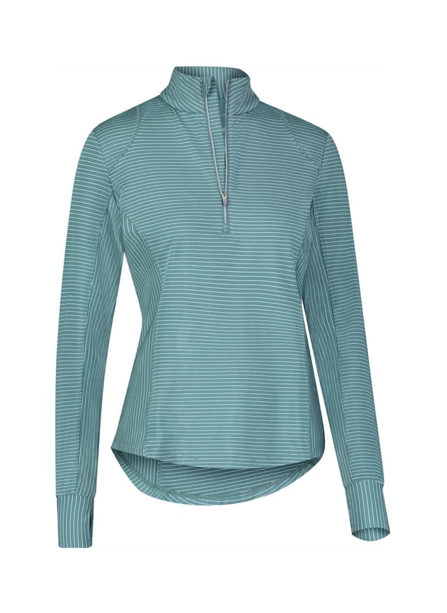Zero Restriction Women's Renae Quarter-Zip Mock Neck - Blue Smoke (4119) LG