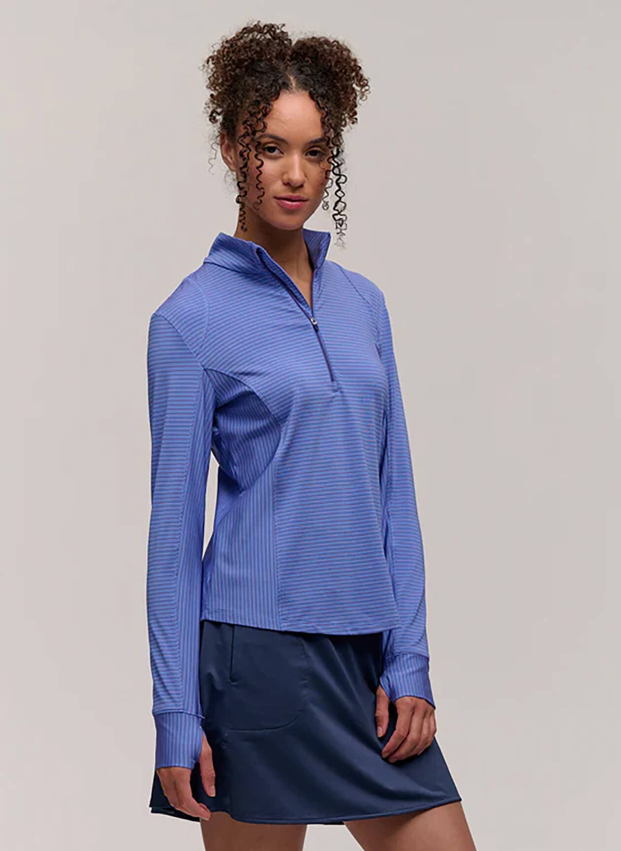 Zero Restriction Women's Renae Quarter-Zip Mock Neck - Savoy / Imperial LG