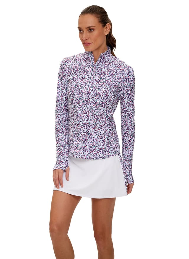 Zero Restriction Women's Renae Quarter-Zip Mock Neck - Mardi Gras LG