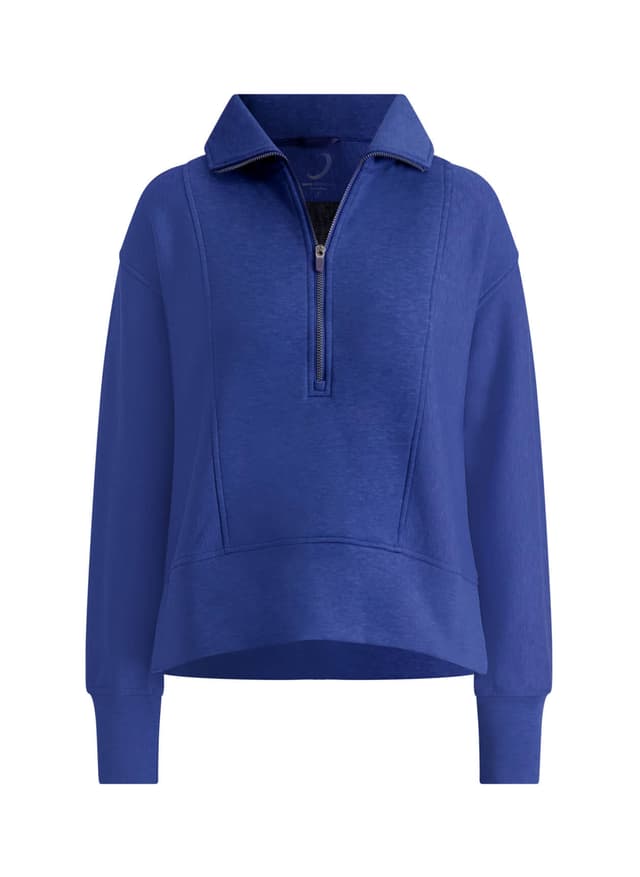 Zero Restriction Women's Regan Zip Mock-Neck Sweatshirt - Blue LG