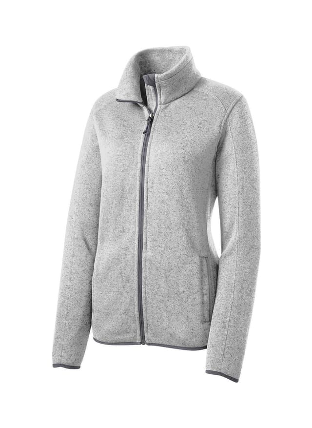Port Authority Women's Sweater Fleece Jacket - Light Grey 3XL