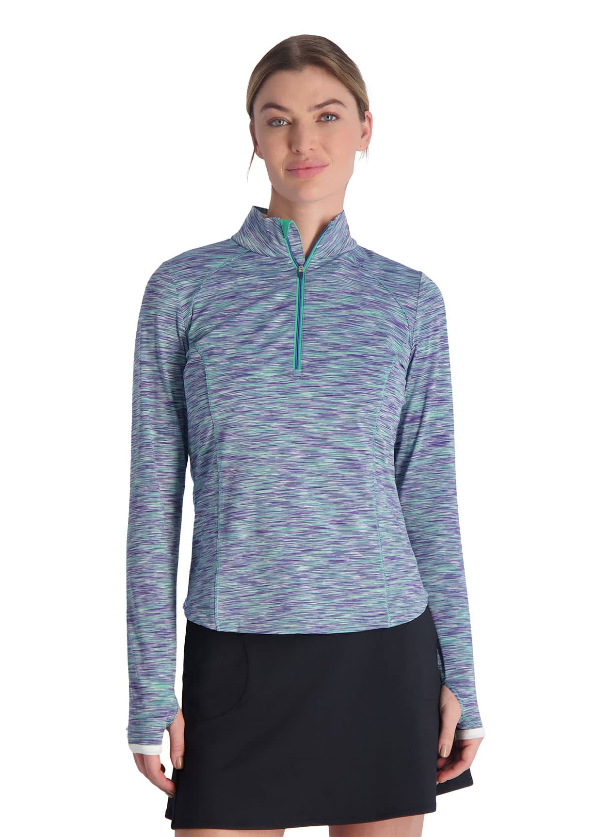 Zero Restriction Women's Shae Mock Neck Quarter-Zip - Eden LG